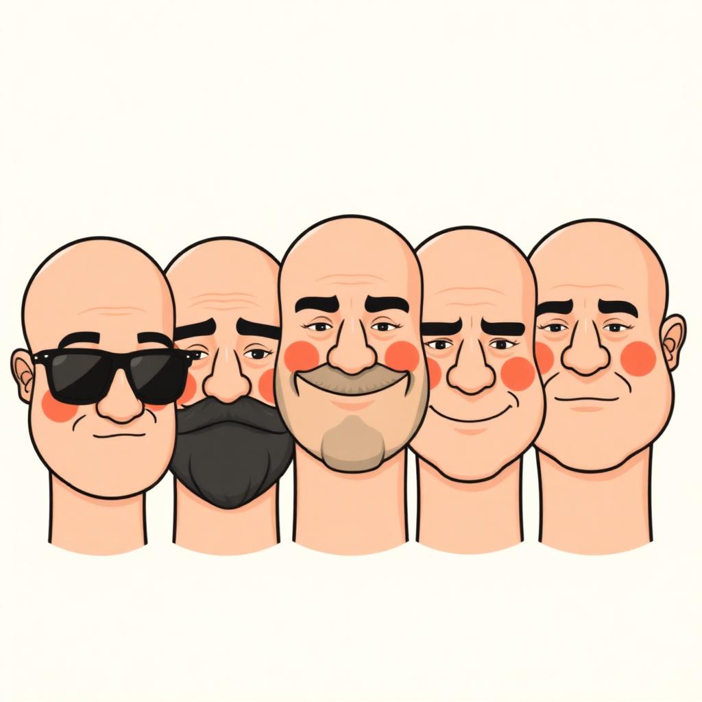 Collage di uomini calvi famosi testa rasata